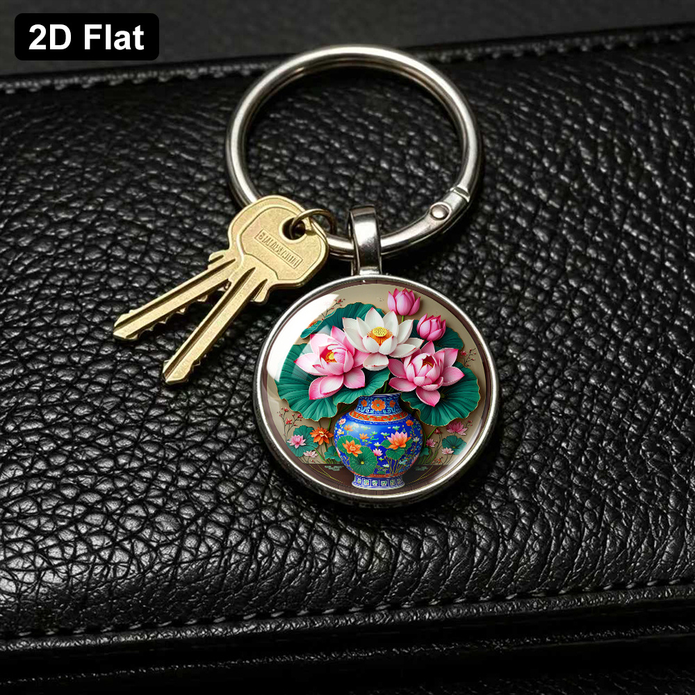 Chinese Style Lotus Blooming Keychain