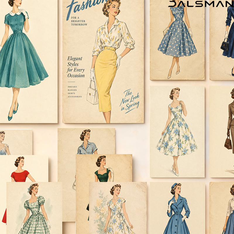 TEMU 24-pack Vintage Fashion Illustration Postcards Set Retro Style Aesthetic Stationery For Birthday Gift Home Decor Wall Dalsman
