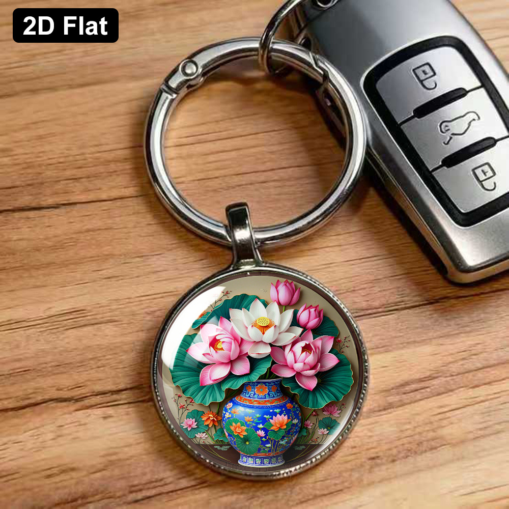 Chinese Style Lotus Blooming Keychain