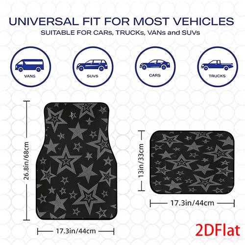 4pcs set of universal car floor mats featuring shiny patterns car interior decor fashionable luxurious crystal starry decoration suitable for sedans suvs trucks and models pet friendly material