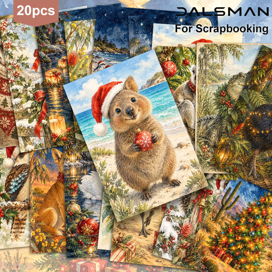 TEMU 20-packaustralian Wildlife Christmas Postcards Festive Animal Art Greeting Cards For Seasonal Decor And Mail Correspondencedalsman