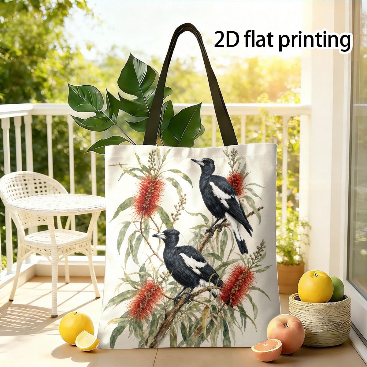 TEMU 2d Flat Printing Australian Branch Tote Bag Suitable For Outdoor And Shopping Durable Handle Tote Bag Family Gatherings Holiday Events Gifts For