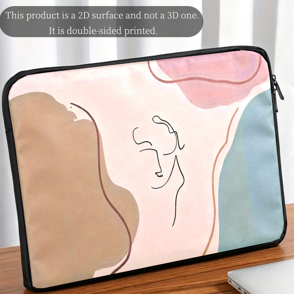 Minimalist Line Style Character Portrait Abstract Laptop Sleeve