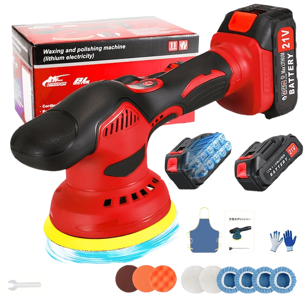 TEMU 21v Car Polisher, With 2 High Capacity Batteries, 8-speed 7500rpm Electric Polisher, Rechargeable Polisher, Compact And Lightweight, Removes