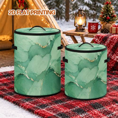 2d flat 1pc round shelf basket with emerald fluid marble aesthetic pattern great for organizer laundry room storage or holiday decoration storage household items towels and small essentials tidy and shelf baskets