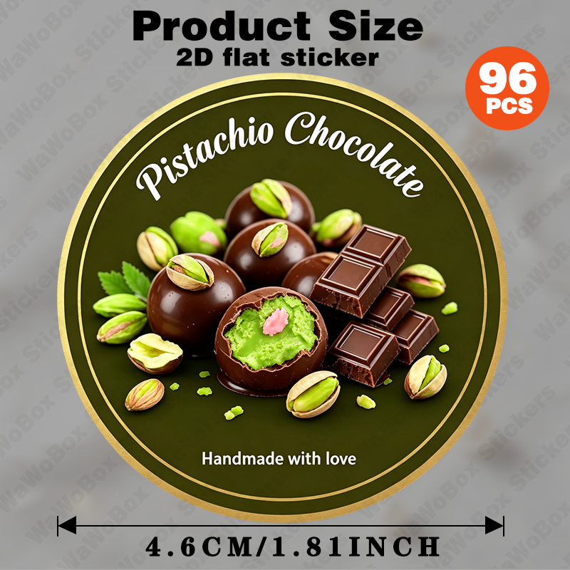 TEMU 48/96pcs (4.6CM/1.81INCH) Étiquettes Autocollantes Sphériques Chocolat 2D Plates Auto-Adhésives Adaptées pour à Domicile/Cadeaux de