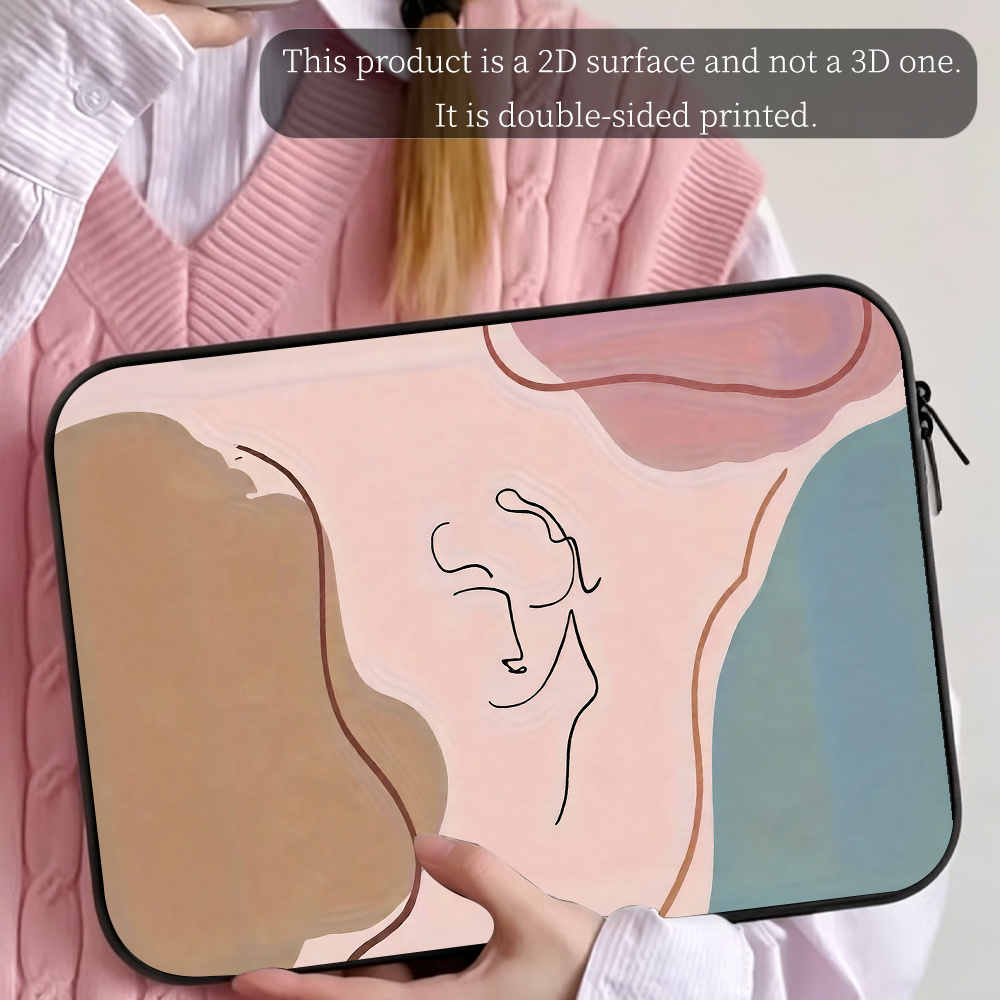 Minimalist Line Style Character Portrait Abstract Laptop Sleeve