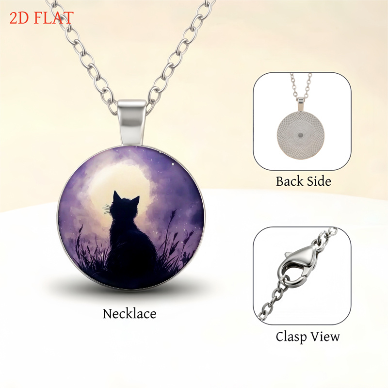 Women's Cat and Moon Theme 5pcs Jewellery Set