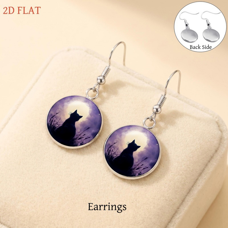 Women's Cat and Moon Theme 5pcs Jewellery Set