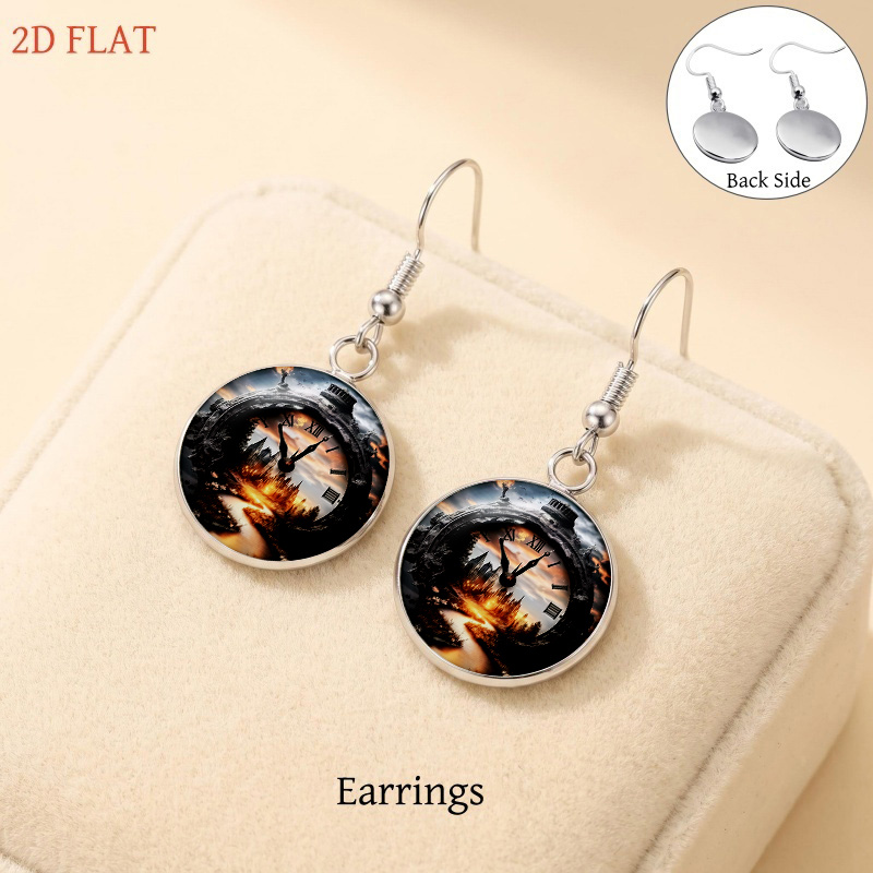 5pcs Clock-Themed Women's Jewelry Set, Necklace & Earrings