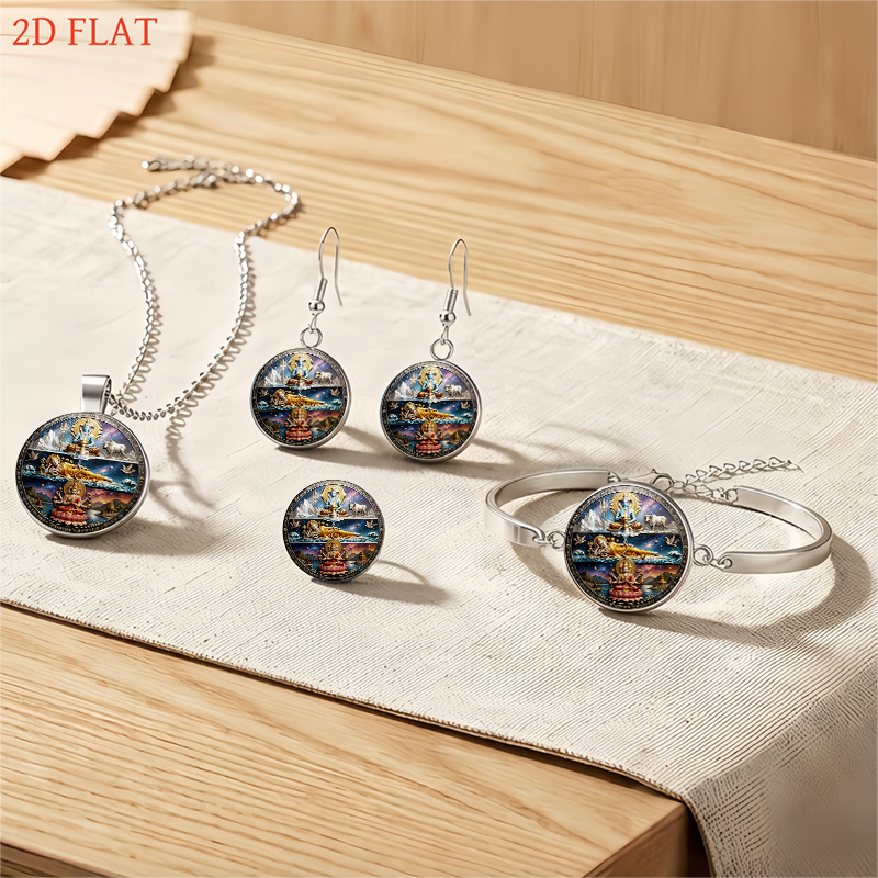 5pcs Hindu Deity Themed Women's Jewelry Set, Elegant Gift