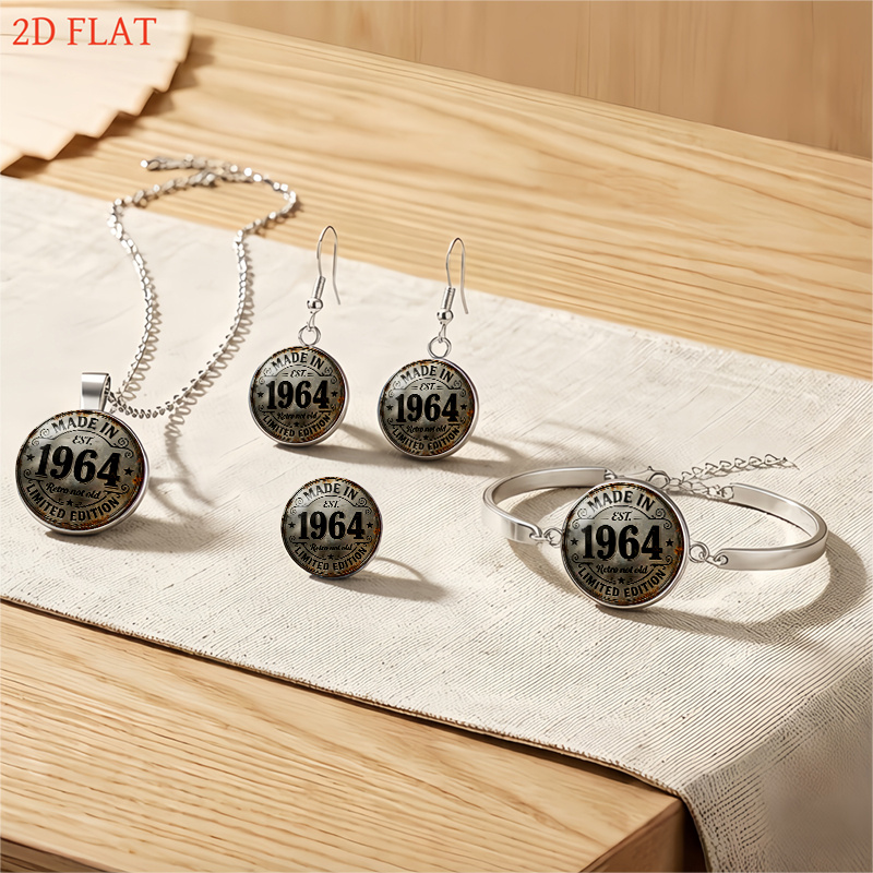 5pcs Retro 1964-Themed Ladies Jewelry Set
