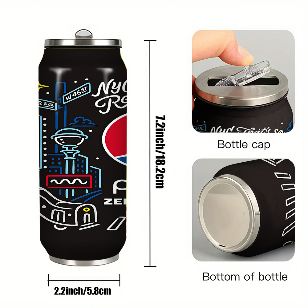 TEMU 1pc 2d 17oz Stainless Steel Tumbler, High Quality, Anti-leakage Perfect For Merry Christmas Happy Halloween; Theme Design, Ideal For New Year's