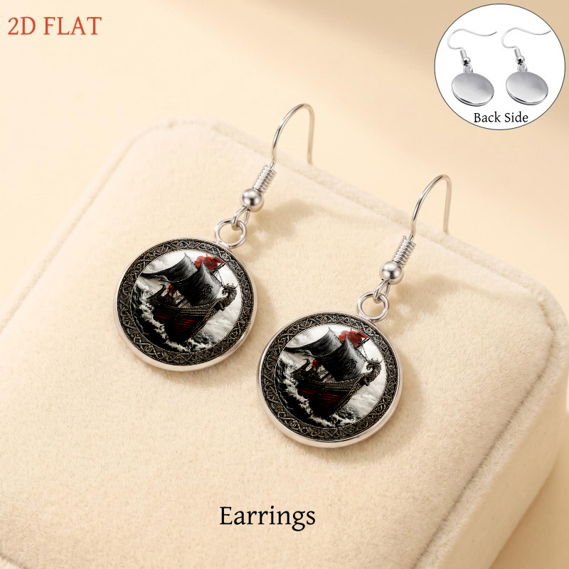 5pc Viking-Themed Necklace, Earrings, Brooch & Bracelet Set