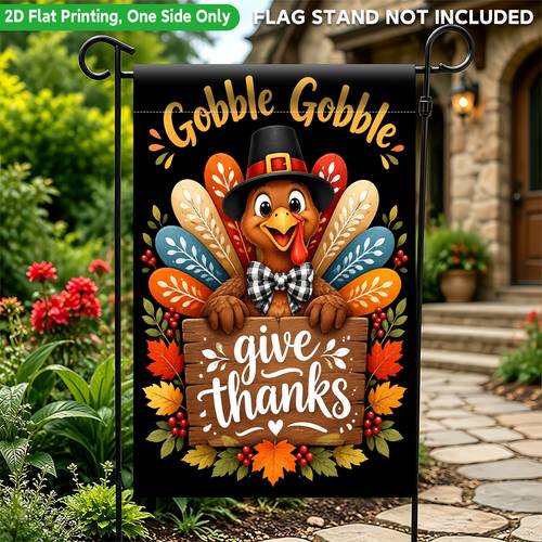 2d flat 2d flat 2d flat printing garden flag 1 thanksgiving artwork polyester outdoor garden flag single sided print decoration flag suitable for patio lawn garden new year thanksgiving christmas holiday gift