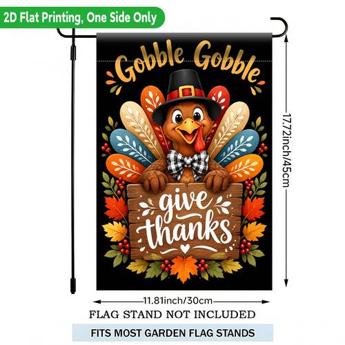2d flat 2d flat 2d flat printing garden flag 1 thanksgiving artwork polyester outdoor garden flag single sided print decoration flag suitable for patio lawn garden new year thanksgiving christmas holiday gift