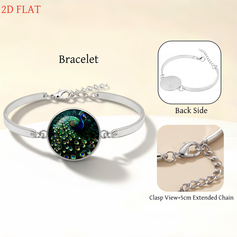 5pc PeaRooster-Themed Women's Set with Necklace, Earrings, Brooch & Bracelet