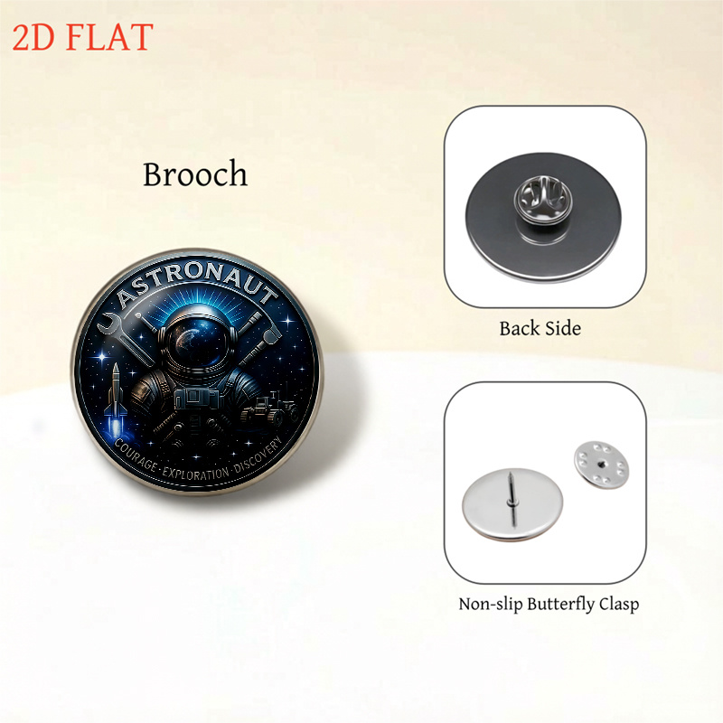 5pc Astronaut-Themed Women's Necklace Earrings Brooch Bracelet Set