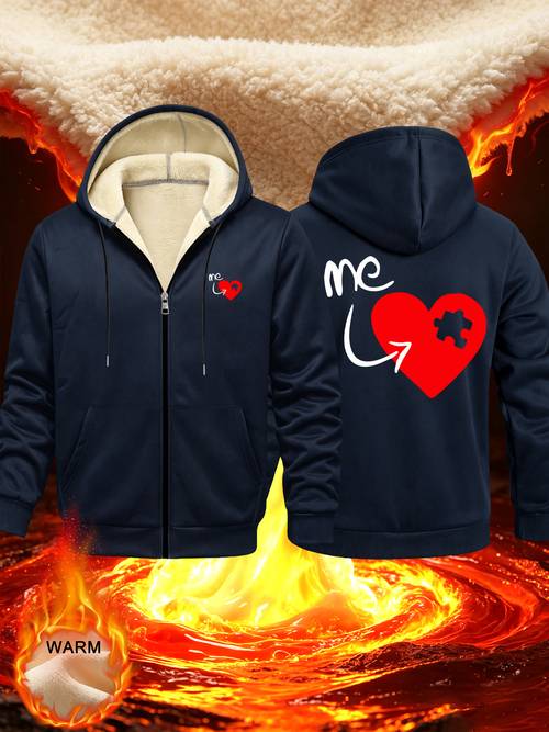 item picture mens autumn lined zip up hoodie with pattern casual comfortable versatile zip up hoodie jacket