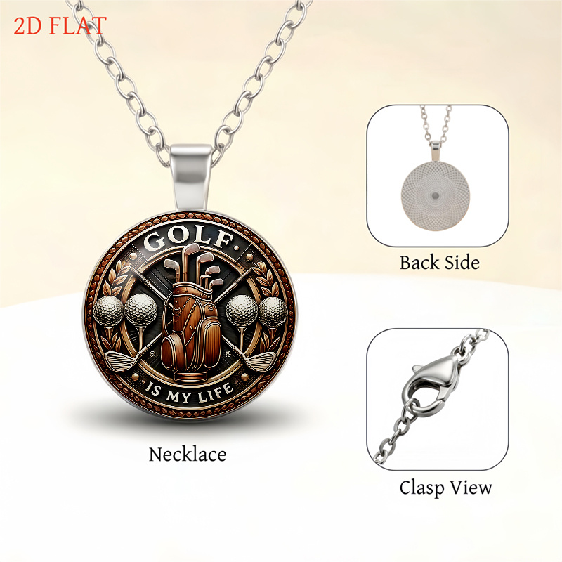 5pcs Golf-Themed Women's Necklace, Earrings, Brooch, Bracelet Set
