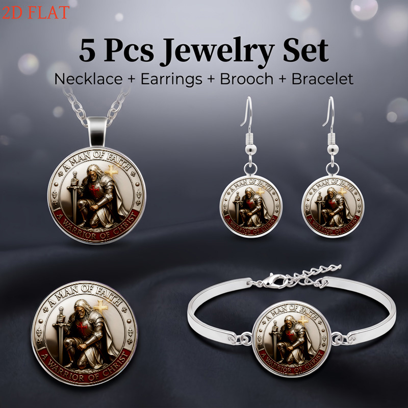 5pc Knight-Themed Jewelry Set