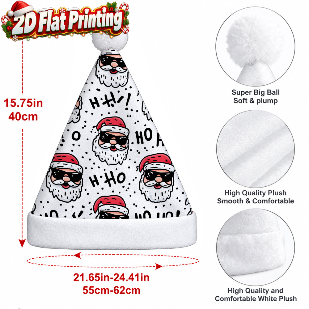 TEMU 1 pieza de gorro de Papá Noel 2D para , diseño moderno de "" de Papá Noel, y para recuerdos de de Navidad y accesorio de disfraz de escenario