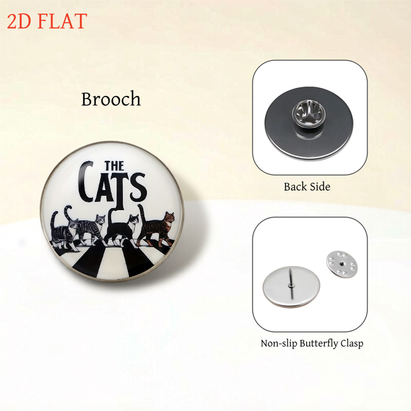 5pc Cat-Themed Women's Necklace, Earrings, Brooch & Bracelet Set