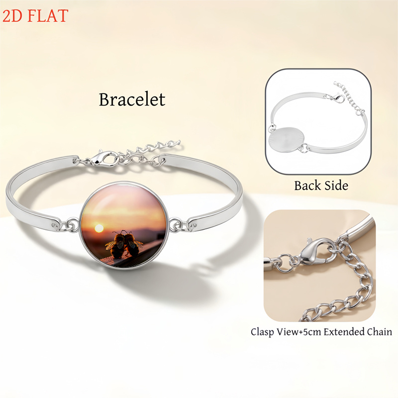 5pc Bee & Sunset-Themed Necklace, Earrings, Brooch & Bracelet Set