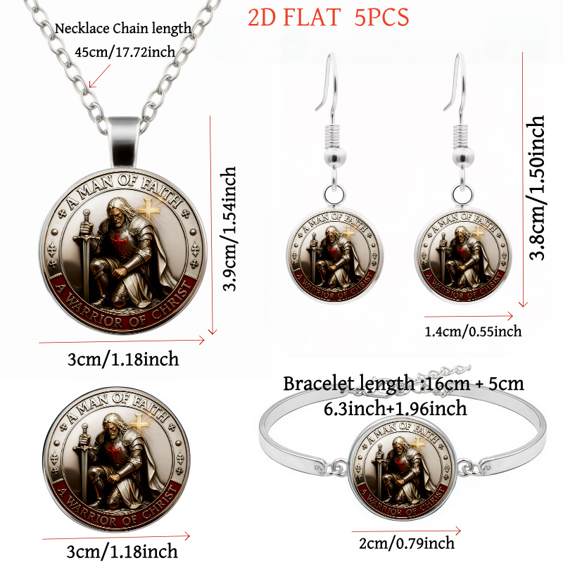 5pc Knight-Themed Jewelry Set