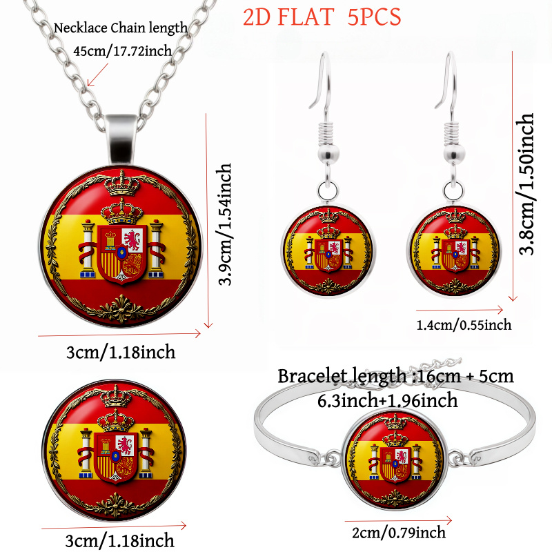 5pc Spanish Emblem-Themed Women's Jewelry Set