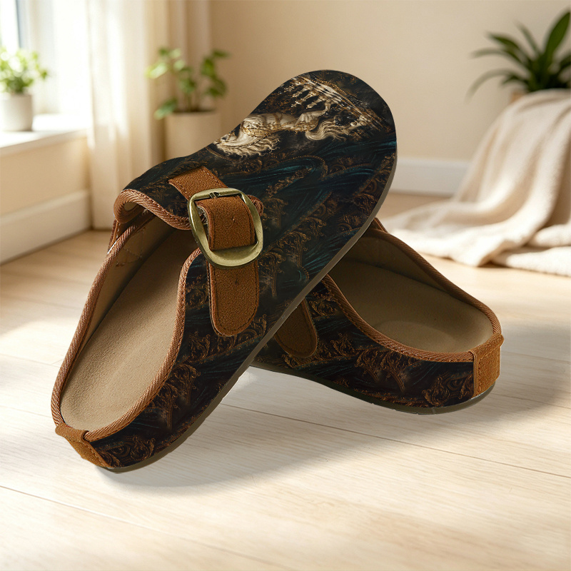 pantoffelsloffen met paardenschaakpatroon voor dames en heren, modieuze trendy pantoffelsloffen met  , comfortabele casual klompschoenen met voetbed, pantoffels voor thuis, binnen, buiten, cadeau, damesschoenen