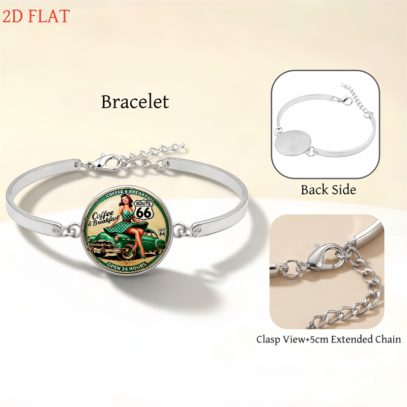 5pc Retro Route 66 Themed Women's Jewelry Set
