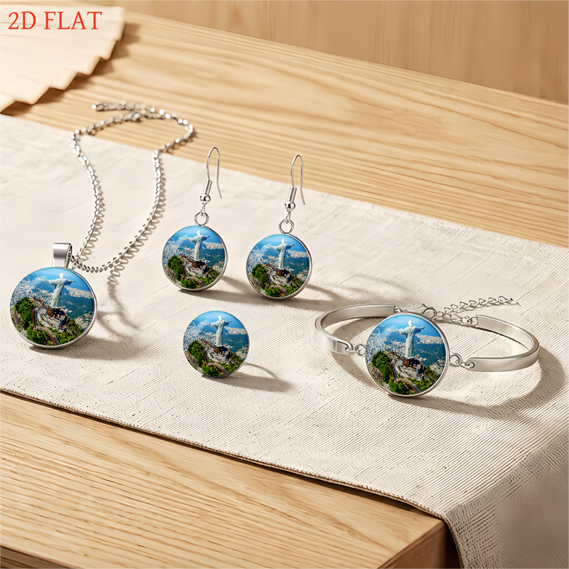 5pc Christ The Redeemer-Themed Women's Jewelry Set