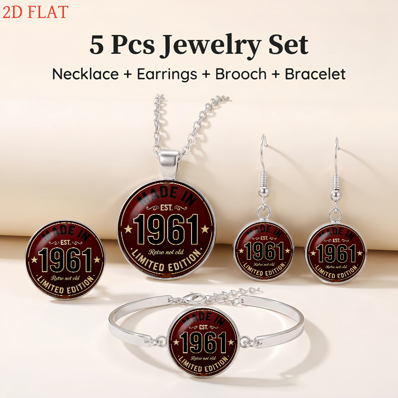 5pc Retro 1961 Themed Ladies Jewellery Set