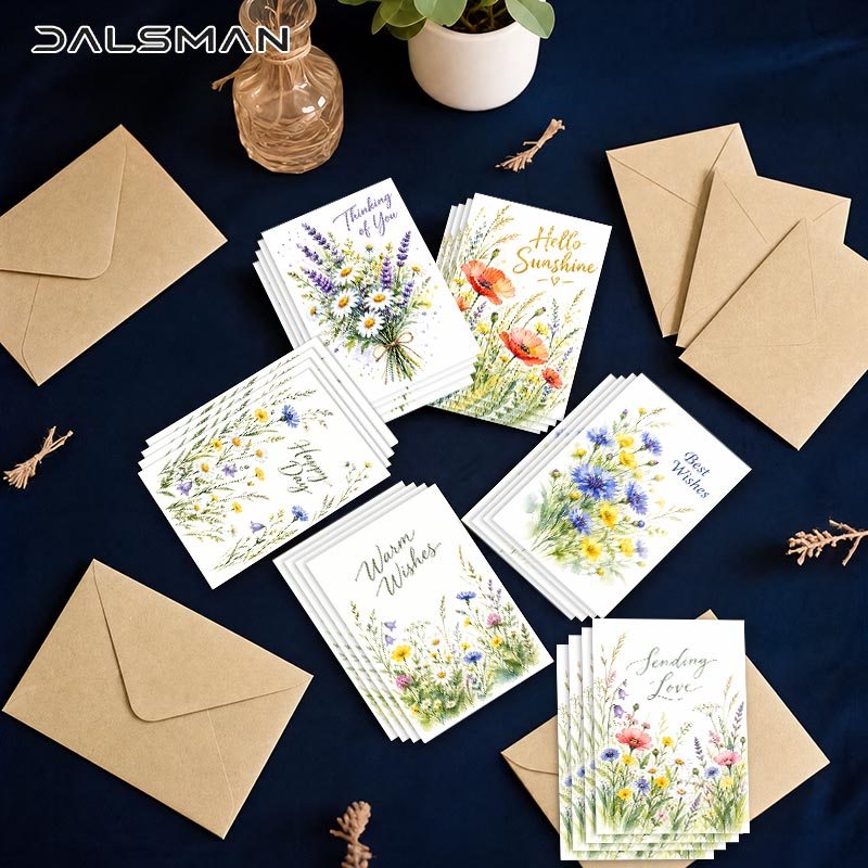 item picture 1 set 12pcs 24pcs 12pcs floral greeting cards with envelopes watercolor flower note cards for   birthday anniversary thank you and   stationery set  