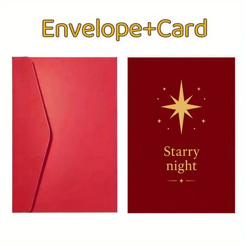 greeting card and envelope elegant holiday greeting card design starry night suitable for friends winter festival minimalist style greeting card