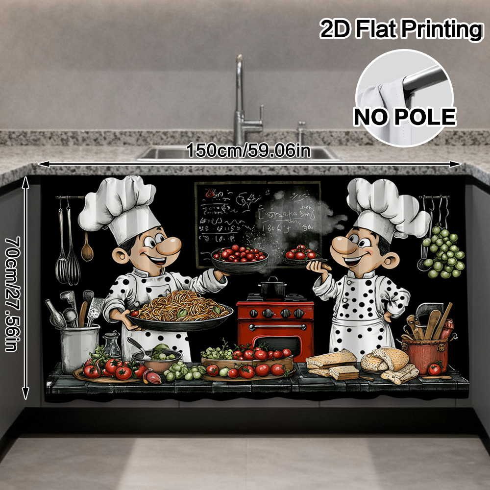 TEMU 2D Plat - 2D Plat - 2D Plat - 1 Pièce de Rideau et Décoration d'Armoire sur le Thème pour une Fête Italienne, Parfait pour Améliorer