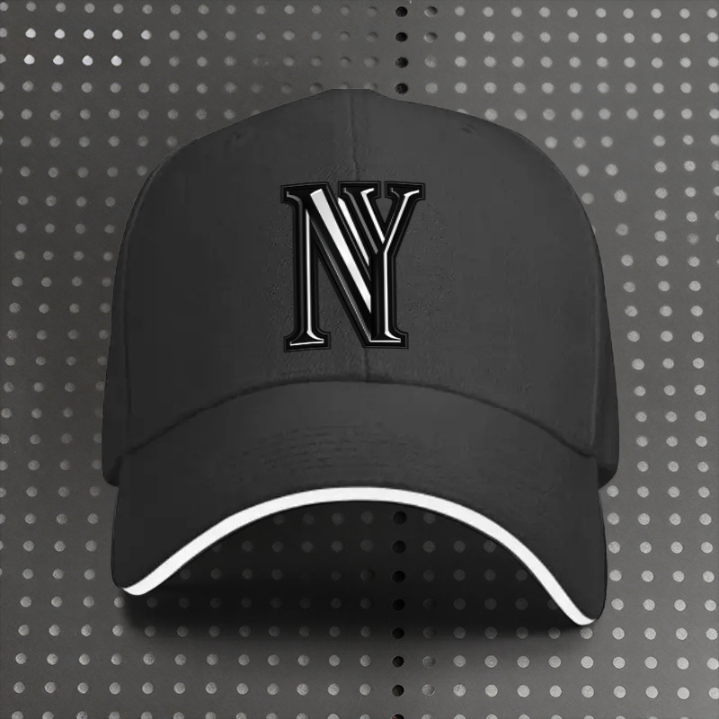 TEMU A Sandwich-style Baseball Cap With "ny" Lettering, A Lightweight And Adjustable Outdoor Sports Hat Suitable For Men And Women. Worn Daily And
