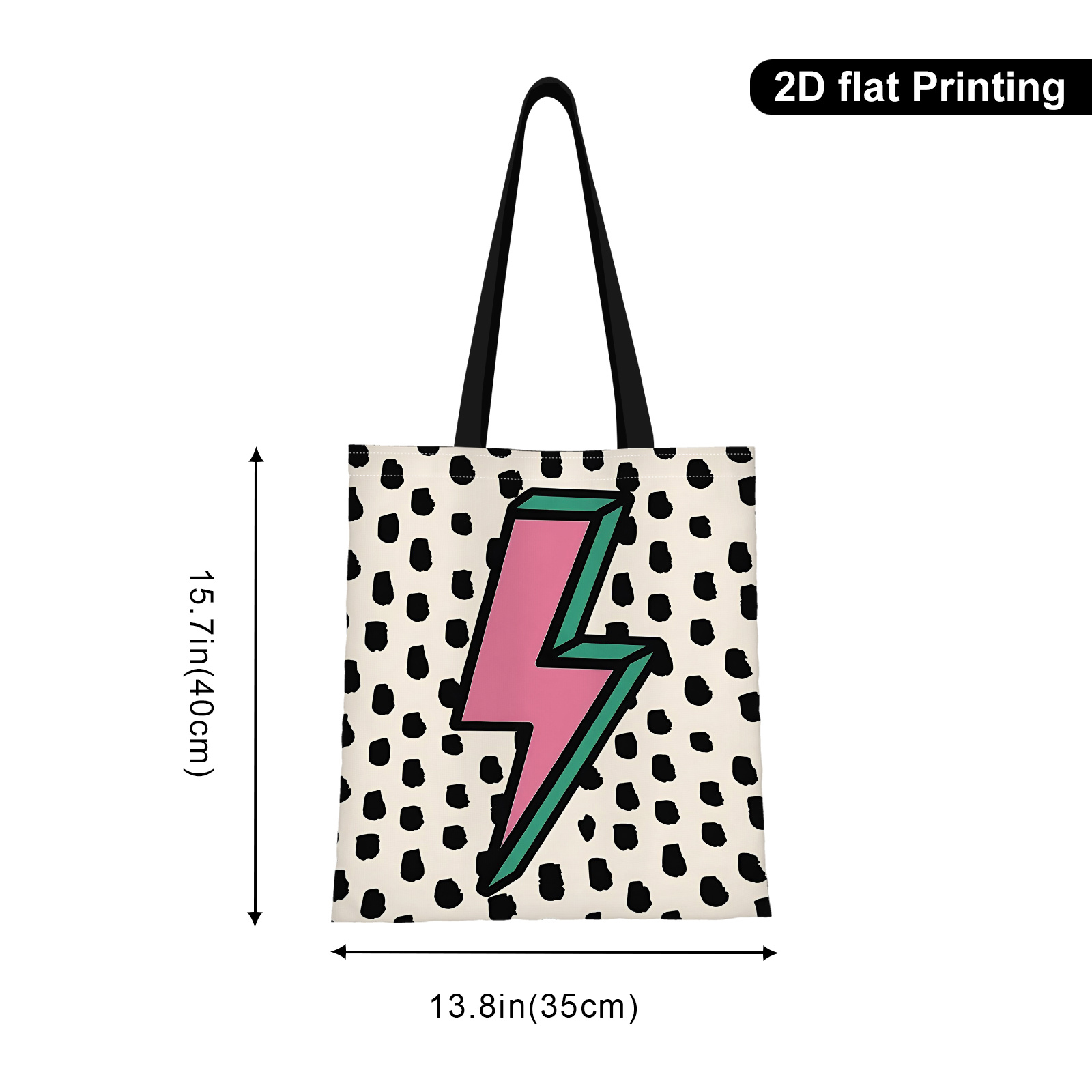 TEMU 1 Bolso Tote con y de Puntos - Espacioso, y Reutilizable con Negras, para Compras y Viajes, Diseño Plegable
