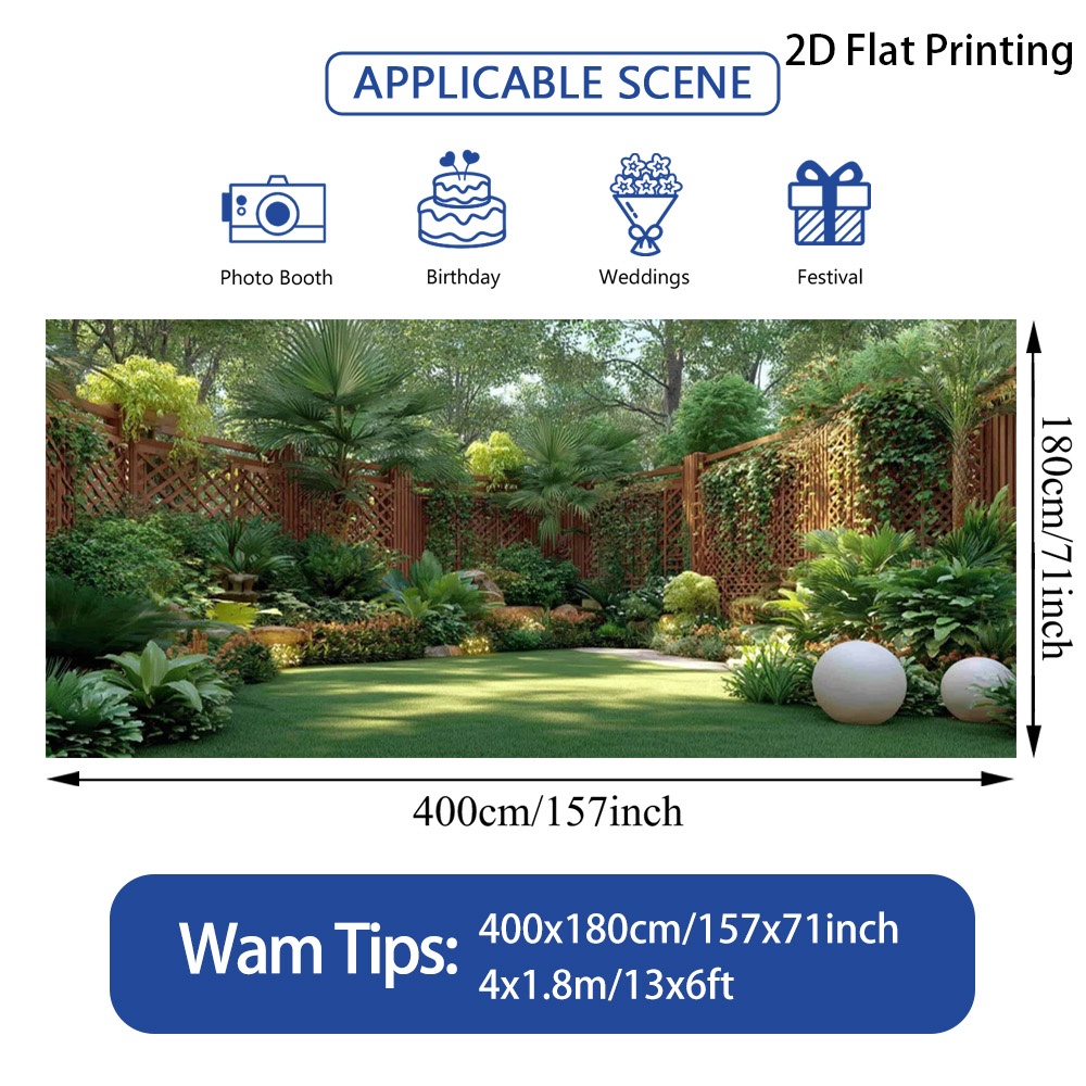 TEMU 1 bannière de porte de garage sur le thème du jardin vibrant, conçue pour la décoration, facile à installer, fabriquée en fibre de polyester,