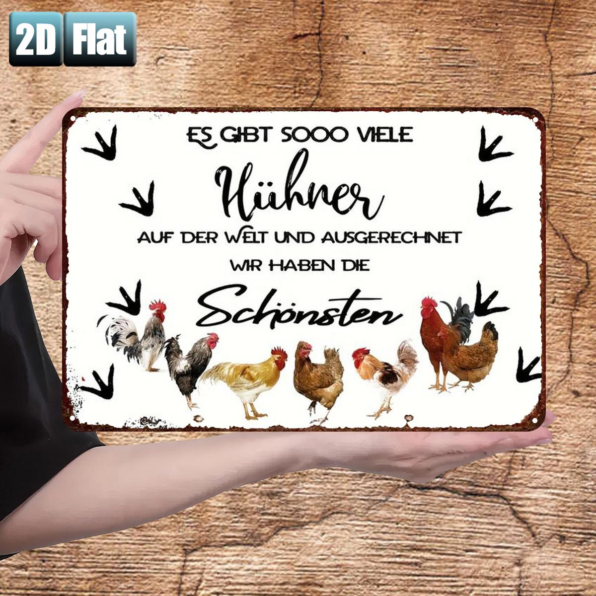TEMU 2D Flach, So viele Hühner in der Welt, aber wir haben das schönste, Holzschild, Wandkunst/Raum/Restaurant/Bar/Tür/Garage Dekor für wohnung