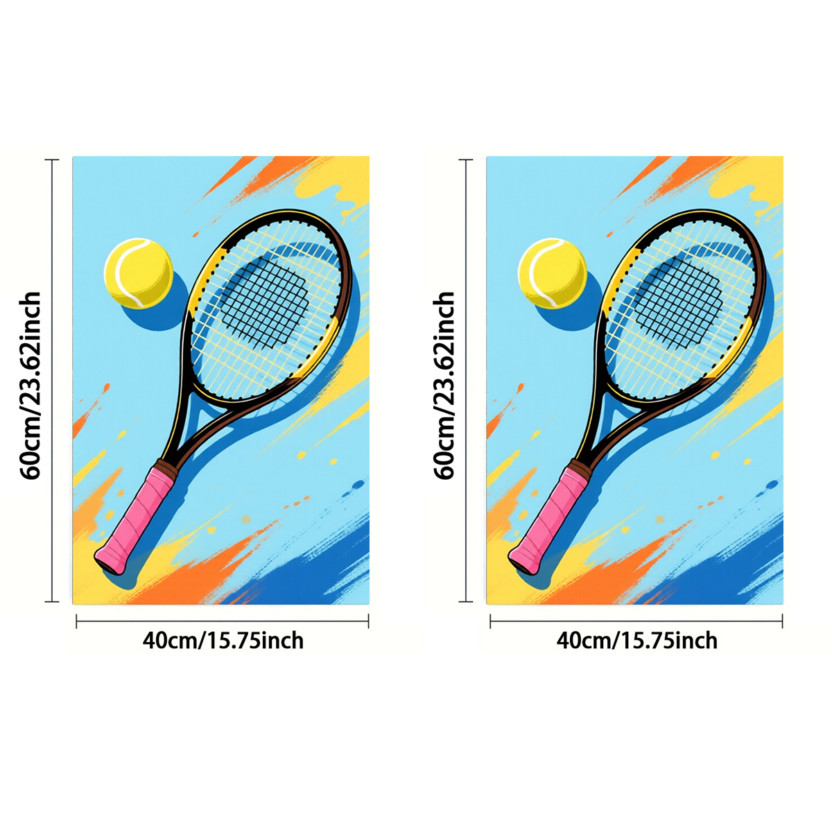 TEMU 2d Flat, 1pc Or 2pcs Tennis-themed Towel Suitable For Sports, & Gym - Quick-dry Microfiber With Tennis Racket Print, Soft Suitable For