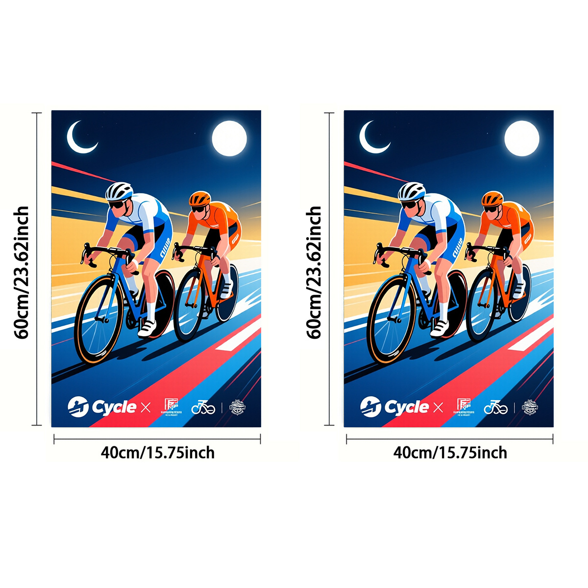 TEMU 1pc ou 2pcs, Serviettes, Impression , Rectangulaire 40 X 60Cm, Motif de vélo 2D style dessin , , Confortable, Séchage rapide, Durable, Inodore,