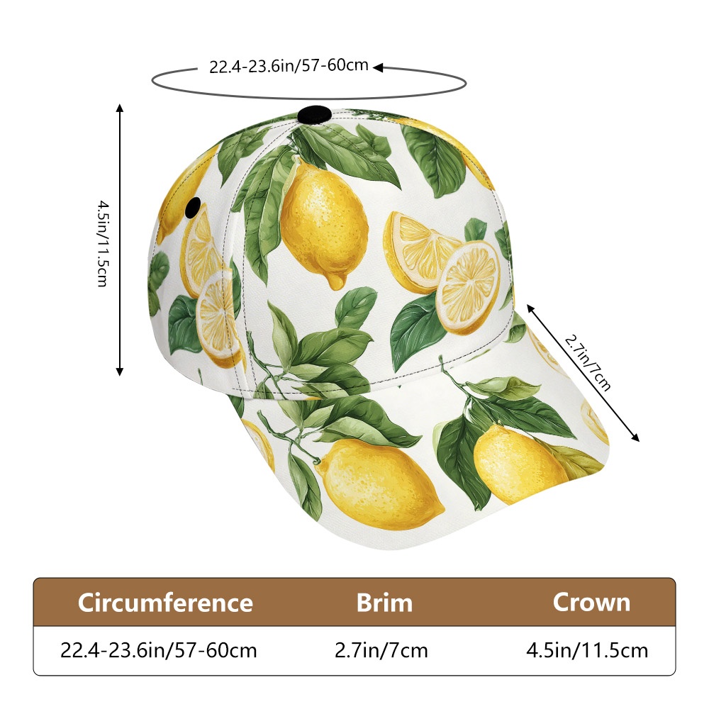 TEMU 1pc, And Leaves Print Baseball Cap â Lightweight Polyester Duckbill Hat, Adjustable Design, Perfect For Casual And Relaxed Days