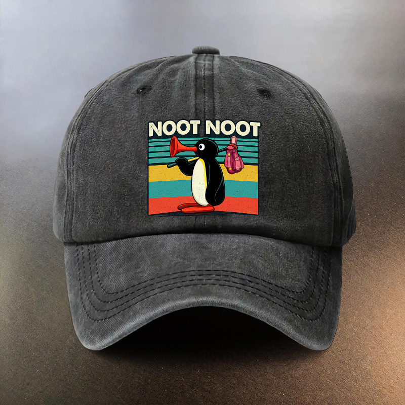 TEMU Cappellino Snapback Unisex NOOT NOOT - Cappellino da Baseball Vintage Sbiadito con Stampa , per Uscite , Regalo, Lavabile a per Tutte le (Festa