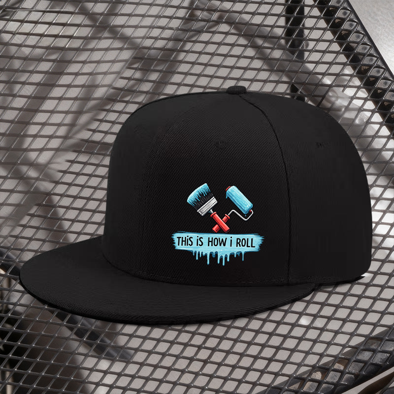 TEMU Men's " I Roll" Baseball - Lightweight Hip-hop Hat Suitable For Outdoor, Streetwear, Weddings & Parties, Ideal Gift For Painters, Workers,