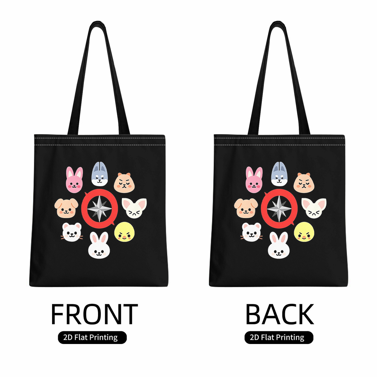 TEMU Un diseño de una cara de animal con una rosa de en un negro. Una bolso de moderno y elegante, adecuado para hombres como para mujeres. bolso es