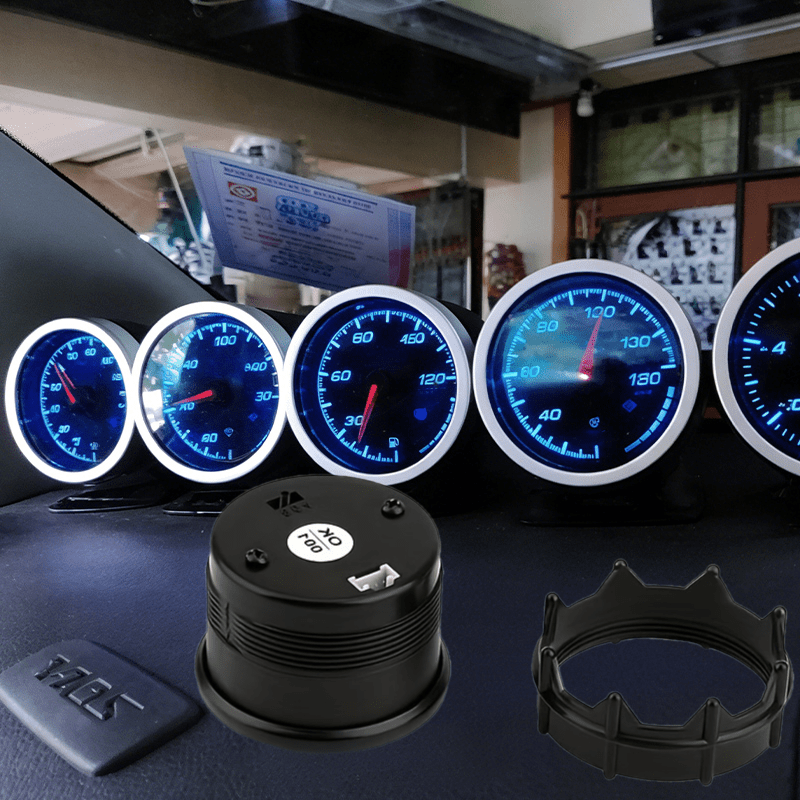   52mm 9k tachometer rpm meter with shift light backlit gauge for car motorcycle   black dial 12v 24v   racing gauge