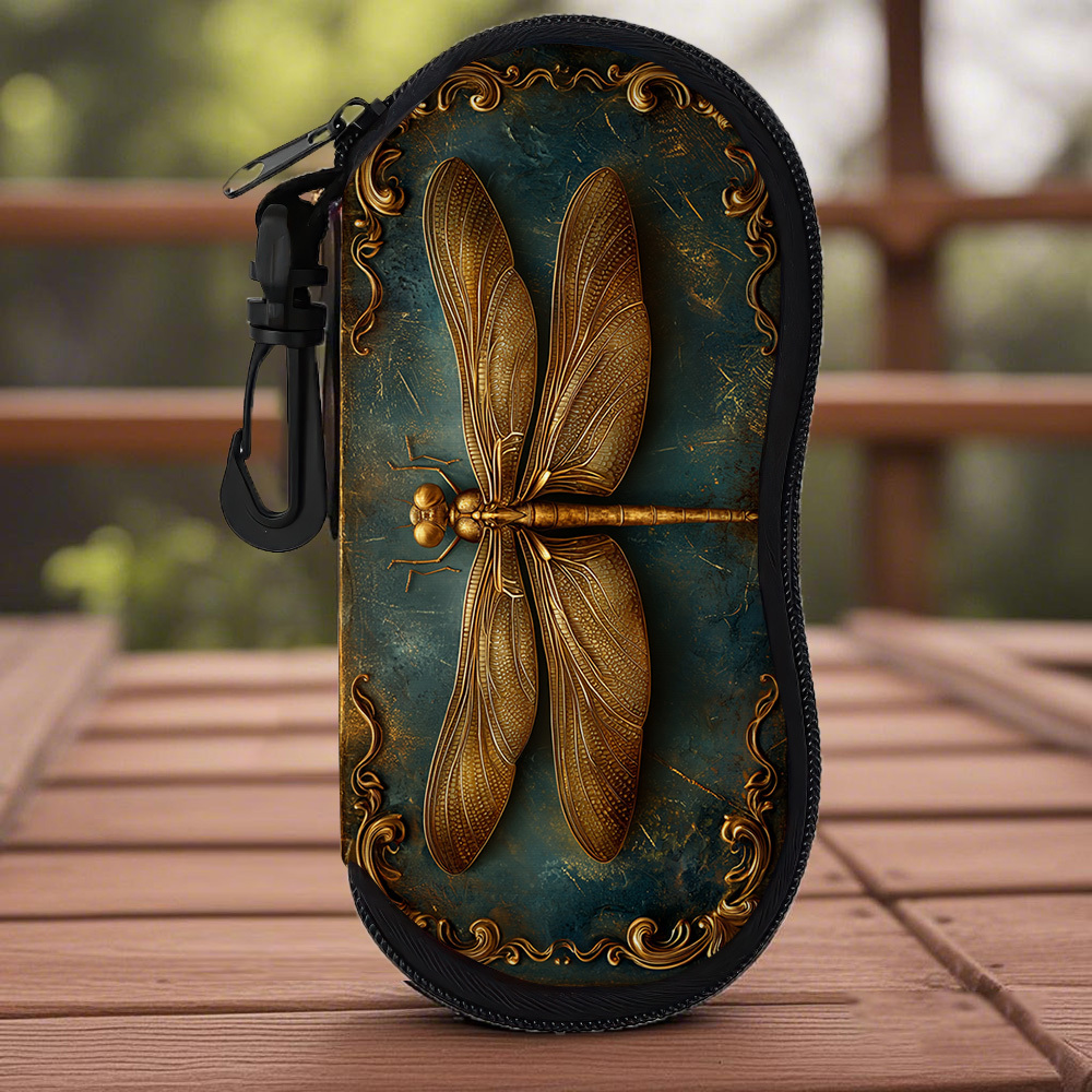 TEMU New 1pc Face Printed Fun Glasses Case, With Exquisite Frame Pattern, Zippered Glasses Pouch, Protective Case, Ideal Birthday Gift For Men And