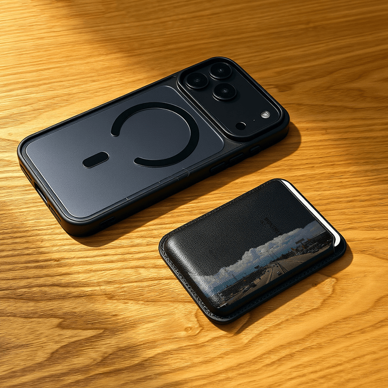TEMU Phone Case: 2pcs Highway Scenery + " One" Design Pattern Acrylic Magnetic Phone Case + Magnetic Card Holder Phone Case, Suitable For Iphone 17